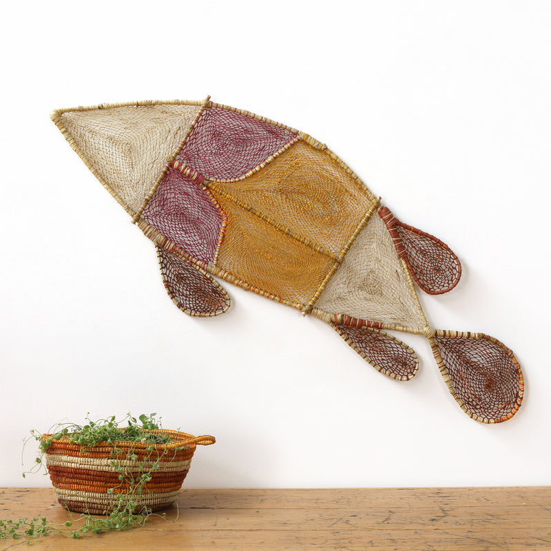 Aboriginal Artwork by Crystal Kelly, Djenj (Fish), 124x49cm