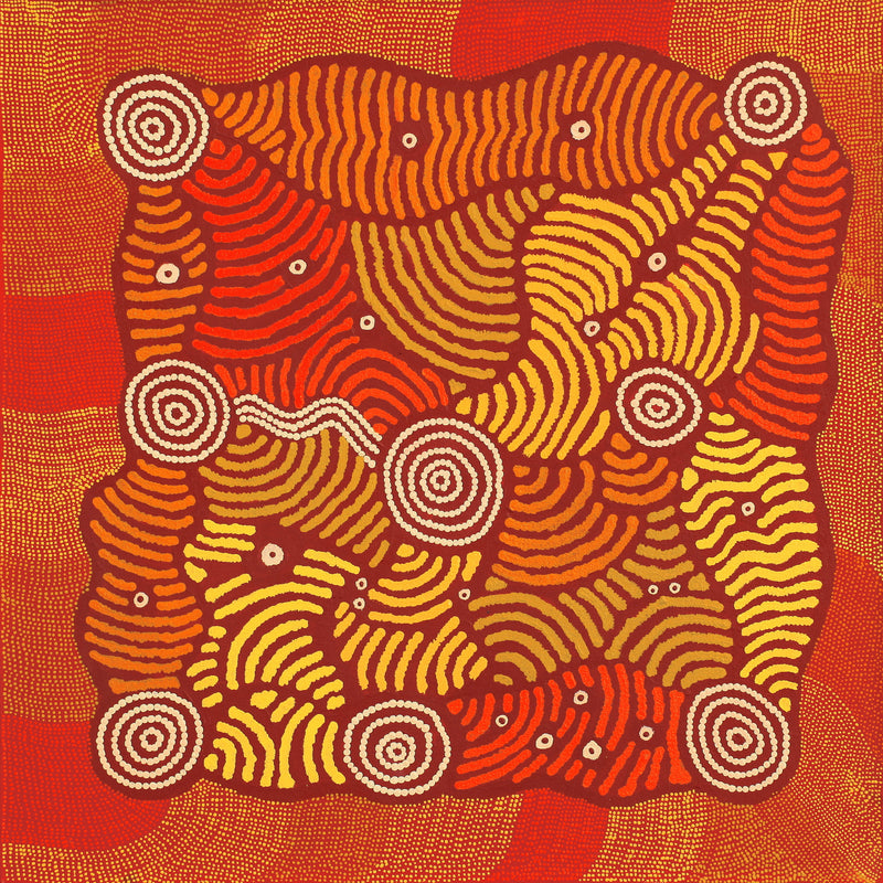 Aboriginal Artwork by Cynthia Multa, Karinyarra (Mt Wedge), 60x60cm