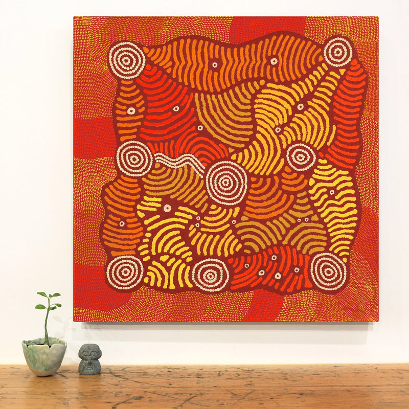 Aboriginal Artwork by Cynthia Multa, Karinyarra (Mt Wedge), 60x60cm