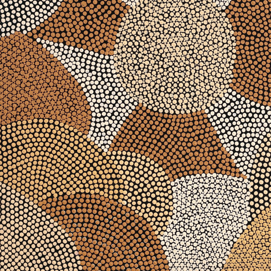 Aboriginal Artwork by Cynthia Thompson, My Mother's Spinifex Country, 91x91cm