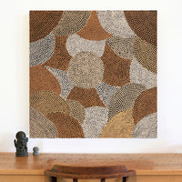 Aboriginal Artwork by Cynthia Thompson, My Mother's Spinifex Country, 91x91cm