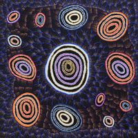 Aboriginal Artwork by Debbie Napaljarri Brown, Wanakiji Jukurrpa (Bush Tomato Dreaming), 91x91cm