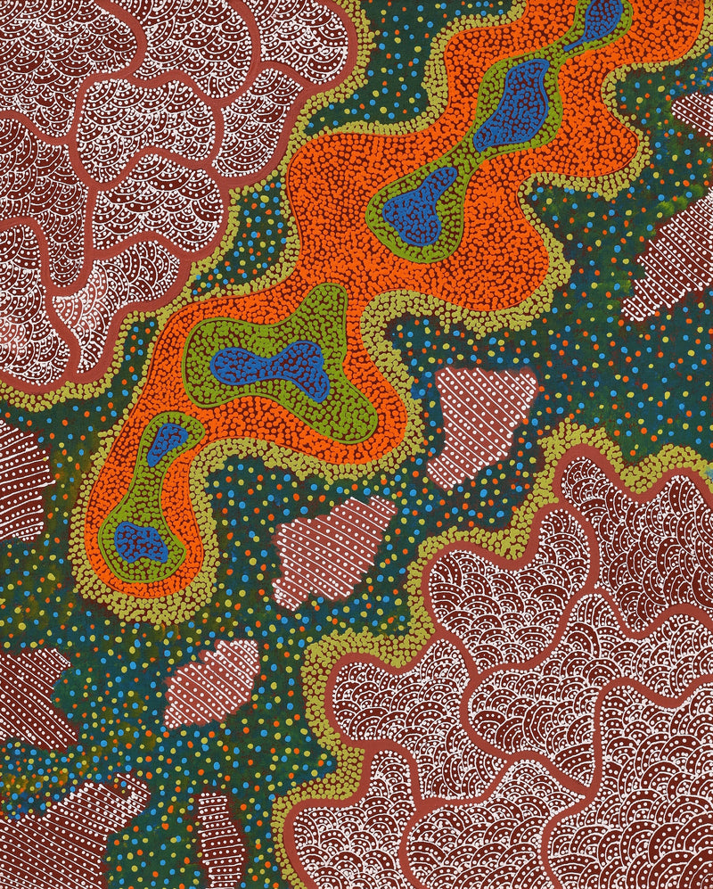Aboriginal Artwork by Deborah Napaljarri Wayne, Yarungkanyi Jukurrpa (Mt Doreen Dreaming), 76x61cm
