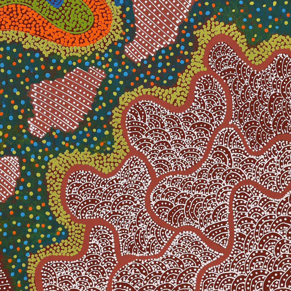 Aboriginal Artwork by Deborah Napaljarri Wayne, Yarungkanyi Jukurrpa (Mt Doreen Dreaming), 76x61cm