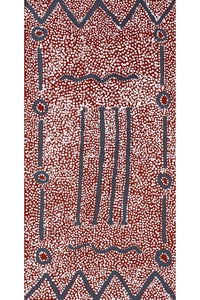 Aboriginal Artwork by Desmond Japangardi Williams, Ngapa Jukurrpa - Pirlinyarnu, 91x46cm - ART ARK®