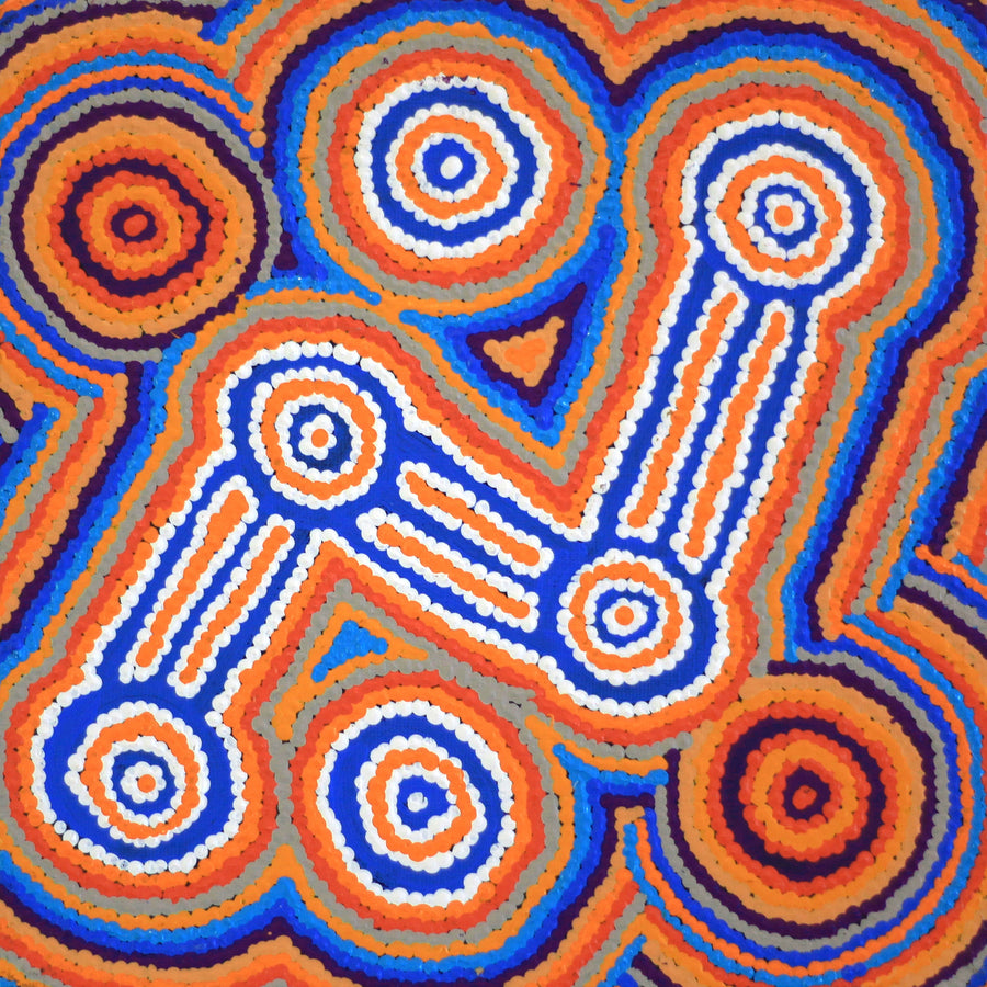 Aboriginal Artwork by Desphina Nampijinpa Brown, Mina Mina Dreaming - Ngalyipi, 30x30cm