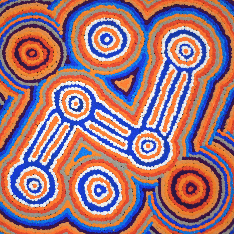 Aboriginal Artwork by Desphina Nampijinpa Brown, Mina Mina Dreaming - Ngalyipi, 30x30cm