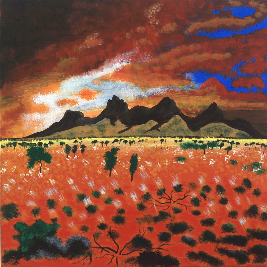 Aboriginal Artwork by Danny Japaljarri France, Nguru Yurntumu-wana (Country around Yuendumu), 30x30cm