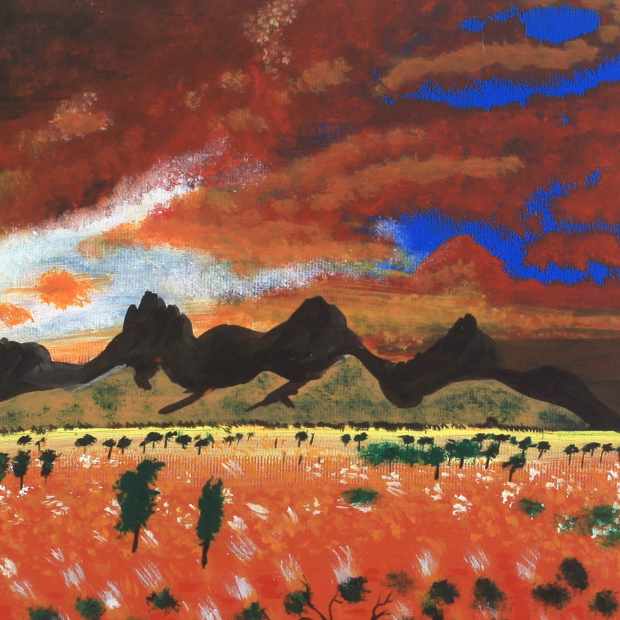 Aboriginal Artwork by Danny Japaljarri France, Nguru Yurntumu-wana (Country around Yuendumu), 30x30cm