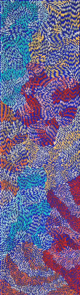 Aboriginal Artwork by Daphne Napurrula Marks, Yalka Dreaming (bush onion), 165x45cm