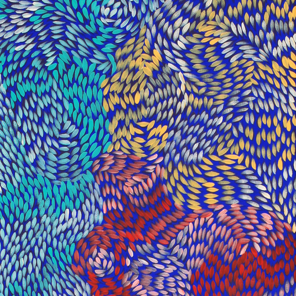 Aboriginal Artwork by Daphne Napurrula Marks, Yalka Dreaming (bush onion), 165x45cm
