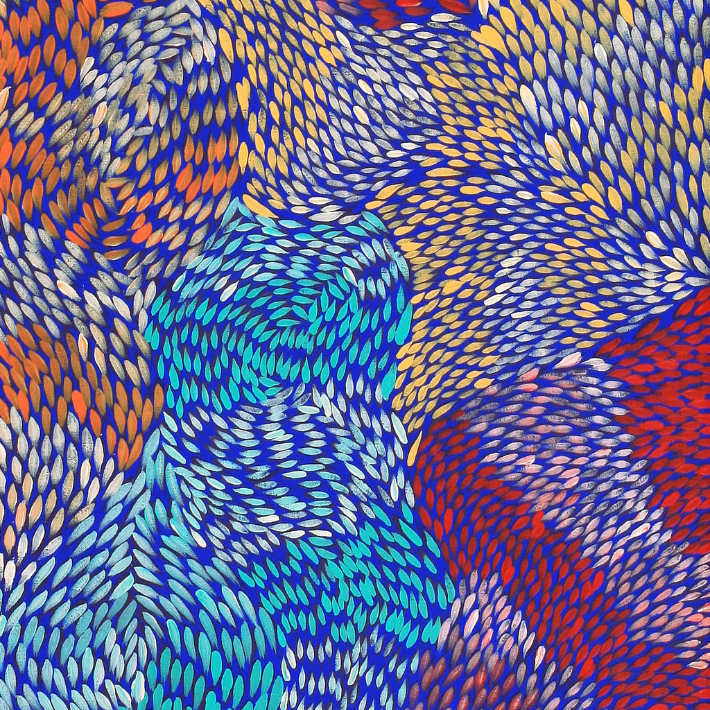 Aboriginal Artwork by Daphne Napurrula Marks, Yalka Dreaming (bush onion), 165x45cm