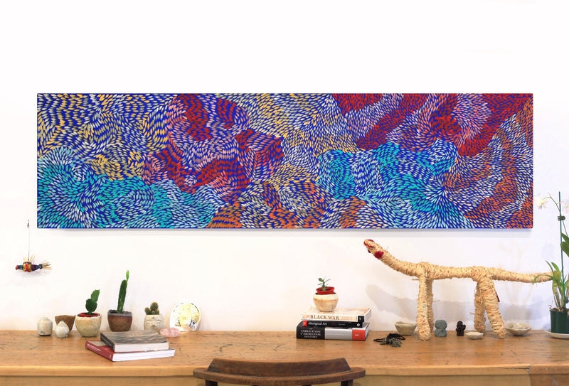 Aboriginal Artwork by Daphne Napurrula Marks, Yalka Dreaming (bush onion), 165x45cm