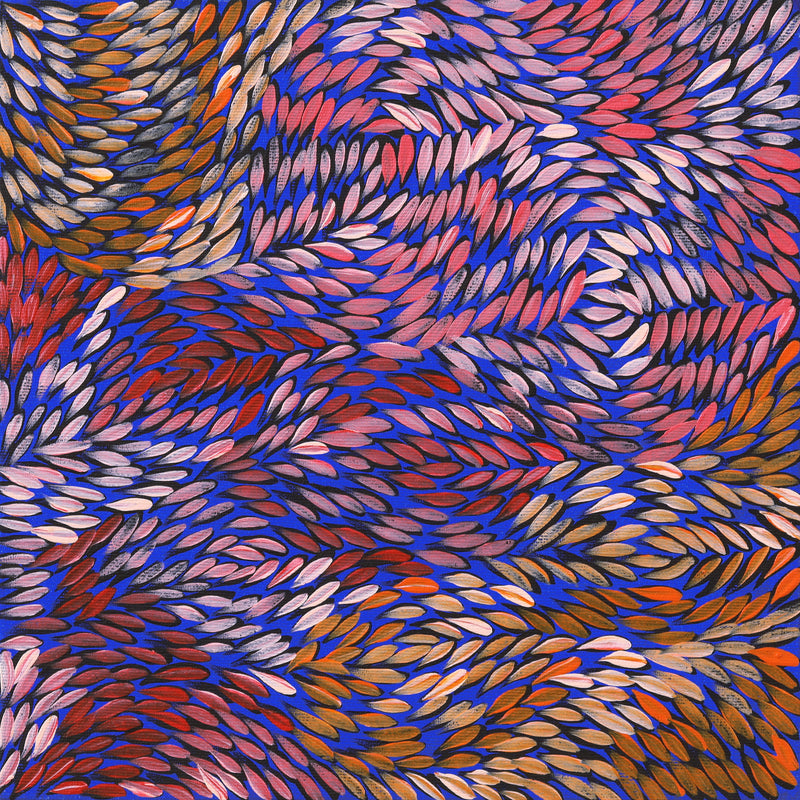 Aboriginal Artwork by Daphne Napurrula Marks, Yalka at Karrkurutinytja (Bush onion Dreaming at Lake Macdonald), 30x30cm