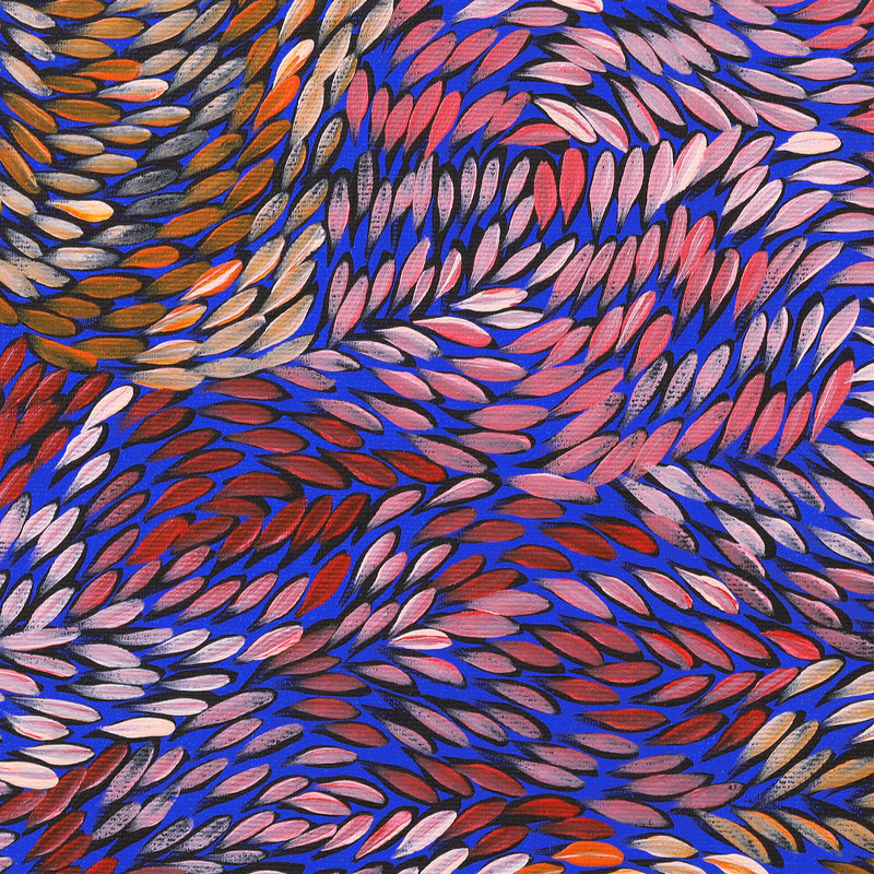 Aboriginal Artwork by Daphne Napurrula Marks, Yalka at Karrkurutinytja (Bush onion Dreaming at Lake Macdonald), 30x30cm