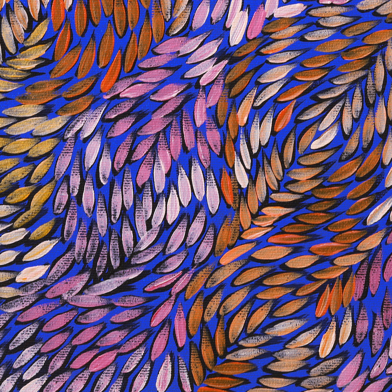 Aboriginal Artwork by Daphne Napurrula Marks, Yalka at Karrkurutinytja (Bush onion Dreaming at Lake Macdonald), 30x30cm