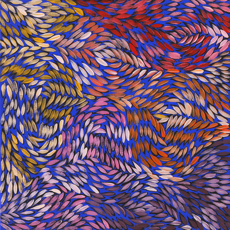 Aboriginal Artwork by Daphne Napurrula Marks, Yalka at Karrkurutinytja (Bush onion Dreaming at Lake Macdonald), 30x30cm