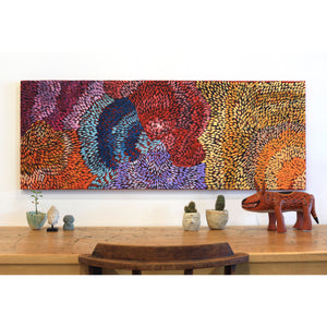 Aboriginal Artwork by Daphne Napurrula Marks, Yalka Dreaming (bush onion), 122x46cm - ART ARK®