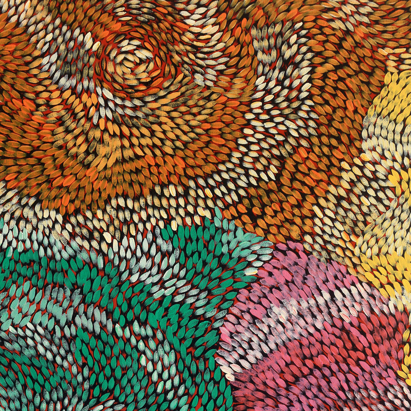 Aboriginal Art by Daphne Napurrula Marks, Yalka Dreaming (bush onion), 152x91cm - ART ARK®