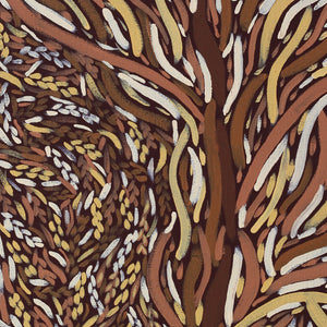 Aboriginal Art by Daphne Napurrula Marks, Yalka Dreaming (bush onion), 100x40cm - ART ARK®