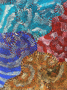Aboriginal Artwork by Daphne Napurrula Marks, Yalka Dreaming (bush onion), 122x91cm - ART ARK®