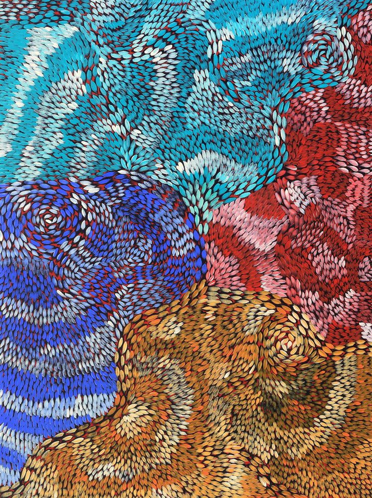 Aboriginal Artwork by Daphne Napurrula Marks, Yalka Dreaming (bush onion), 122x91cm