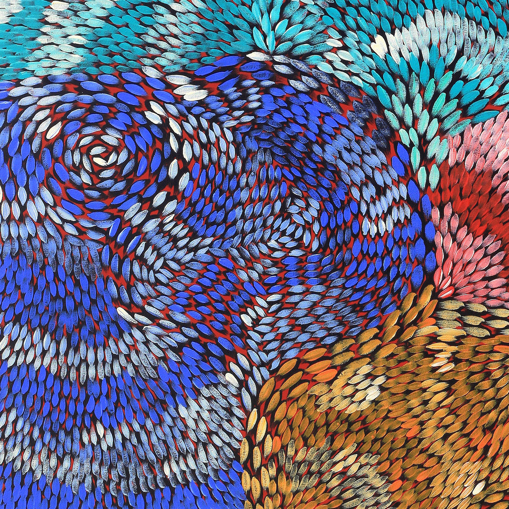 Aboriginal Artwork by Daphne Napurrula Marks, Yalka Dreaming (bush onion), 122x91cm