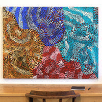 Aboriginal Artwork by Daphne Napurrula Marks, Yalka Dreaming (bush onion), 122x91cm