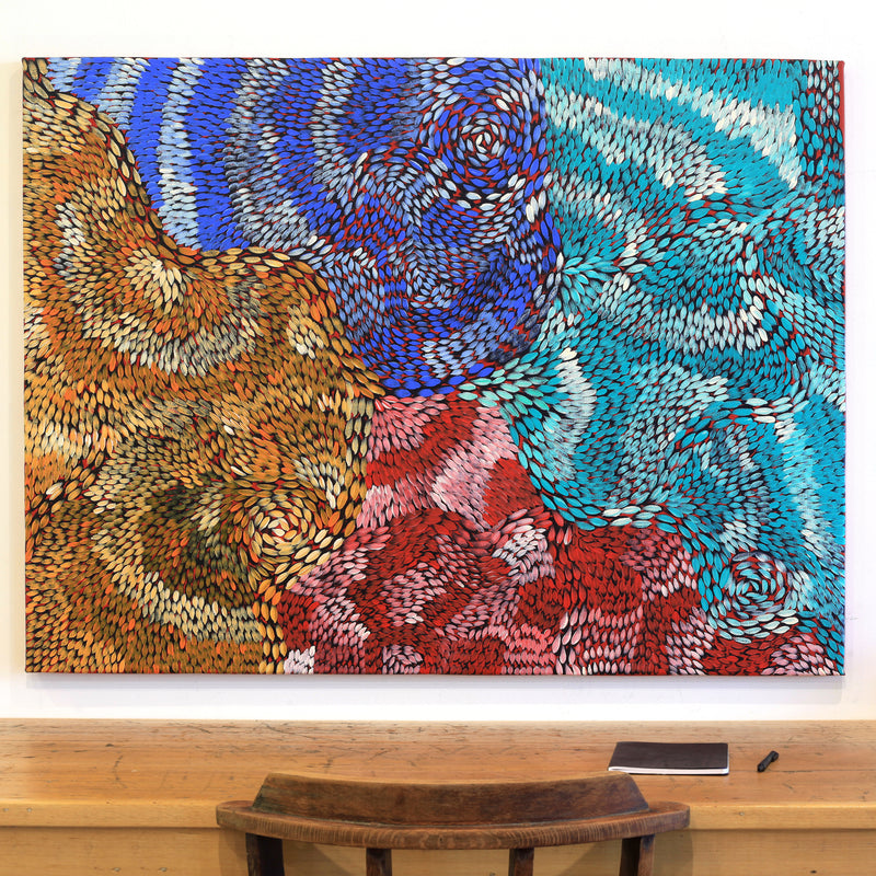Aboriginal Artwork by Daphne Napurrula Marks, Yalka Dreaming (bush onion), 122x91cm