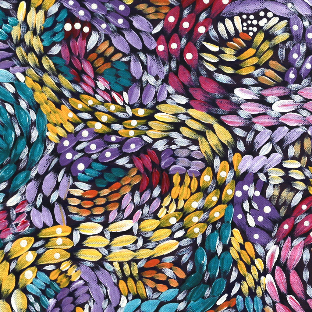 Aboriginal Artwork by Daphne Napurrula Marks, Yalka Dreaming (bush onion), 30x30cm