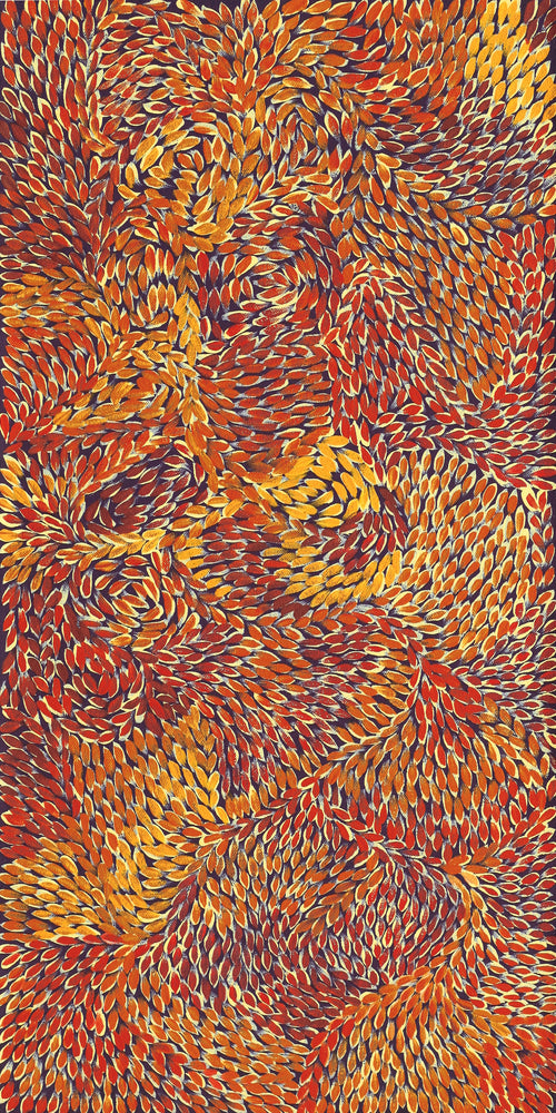 Aboriginal Artwork by Daphne Napurrula Marks, Yalka Dreaming (bush onion), 60x30cm