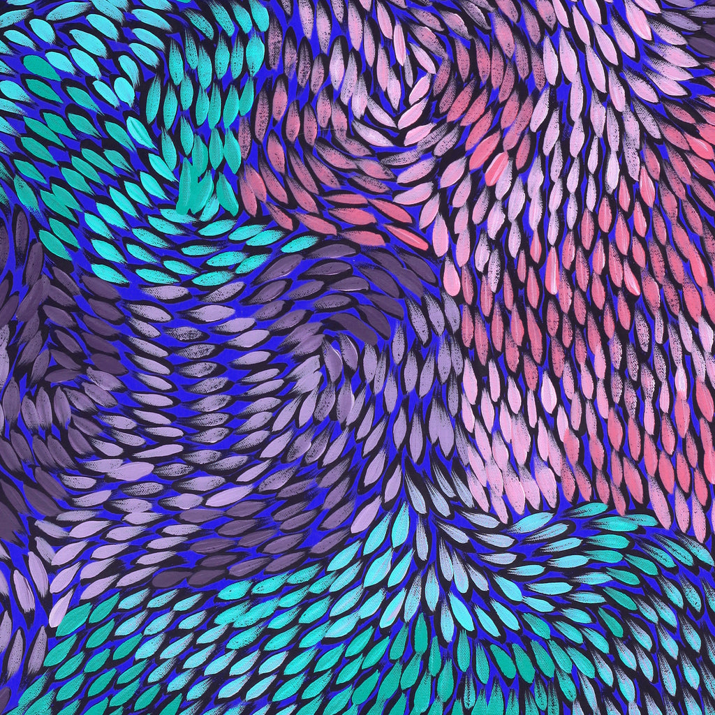 Aboriginal Artwork by Daphne Napurrula Marks, Yalka Dreaming (bush onion), 60x60cm