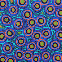 Aboriginal Artwork by Daphne Napurrurla White, Yawakiyi Jukurrpa (Native Currant Dreaming), 30x30cm