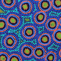 Aboriginal Artwork by Daphne Napurrurla White, Yawakiyi Jukurrpa (Native Currant Dreaming), 30x30cm