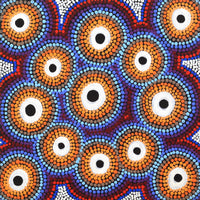 Aboriginal Artwork by Daphne Napurrurla White, Yawakiyi Jukurrpa (Native Currant Dreaming), 30x30cm