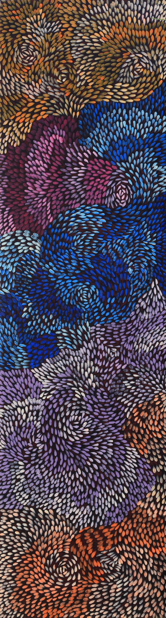Aboriginal Artwork by Daphne Napurrula Marks, Yalka Dreaming (bush onion), 165x45cm