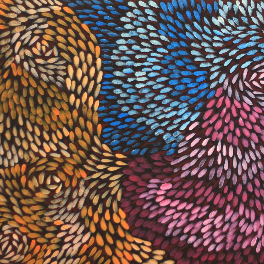 Aboriginal Artwork by Daphne Napurrula Marks, Yalka Dreaming (bush onion), 165x45cm