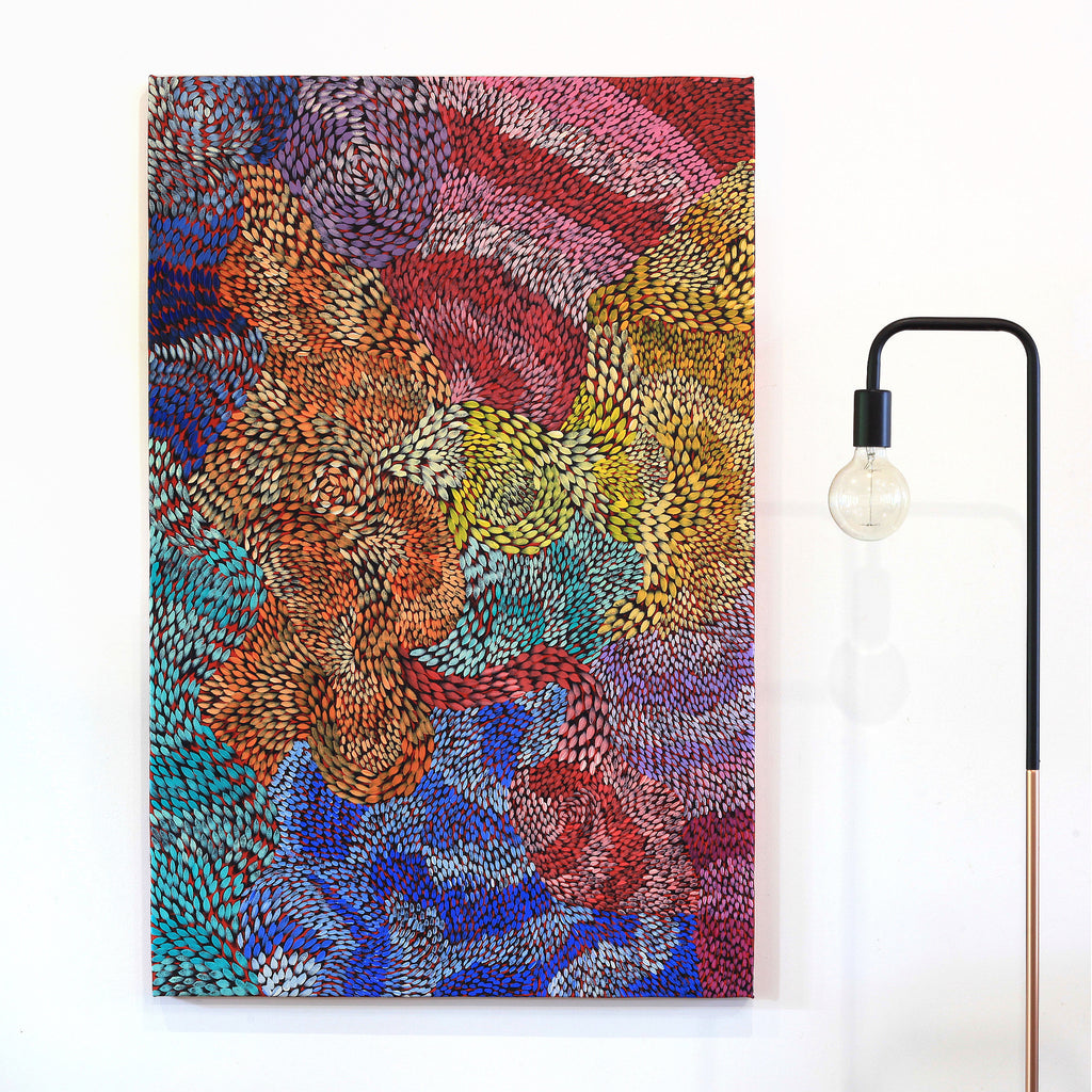 Aboriginal Artwork by Daphne Napurrula Marks, Yalka Dreaming (bush onion), 120x80cm