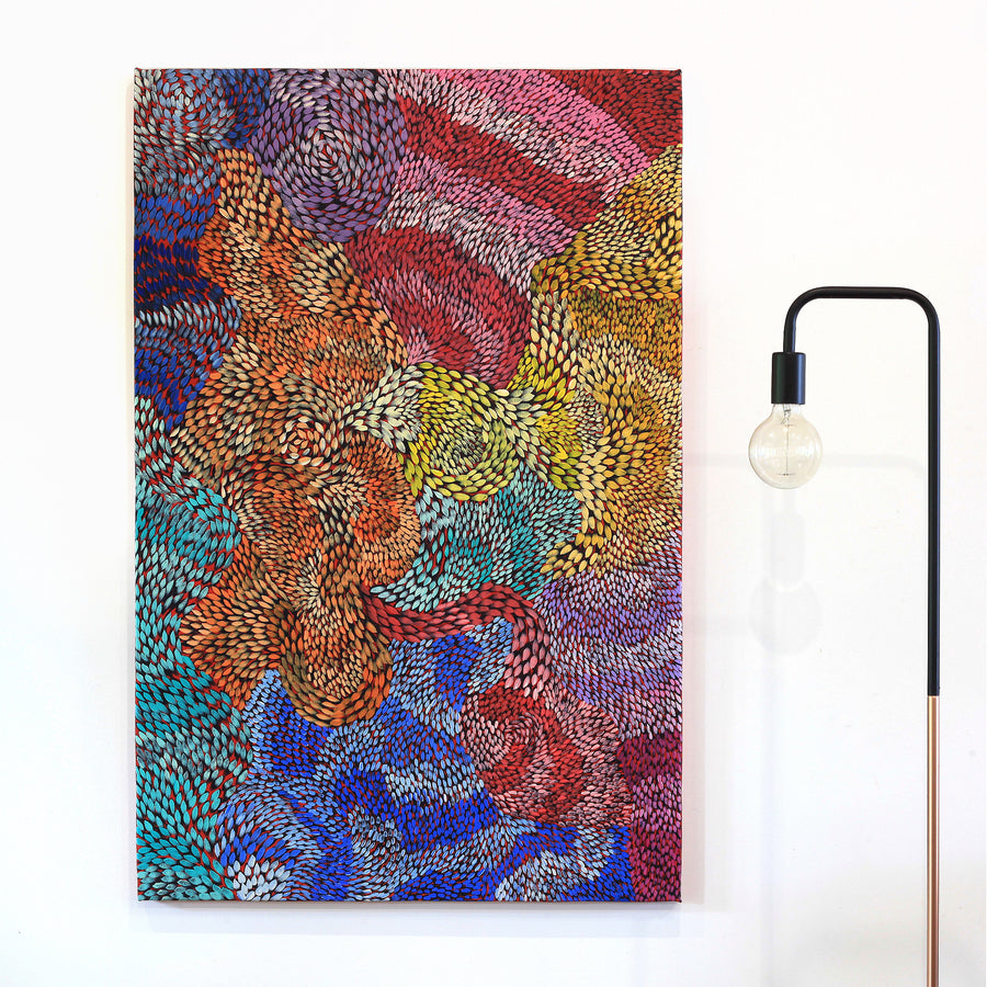 Aboriginal Artwork by Daphne Napurrula Marks, Yalka Dreaming (bush onion), 120x80cm