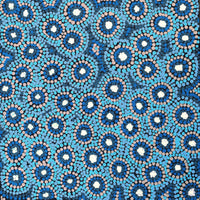 Aboriginal Artwork by Daphne Napurrurla White, Yawakiyi Jukurrpa (Native Currant Dreaming), 30x30cm