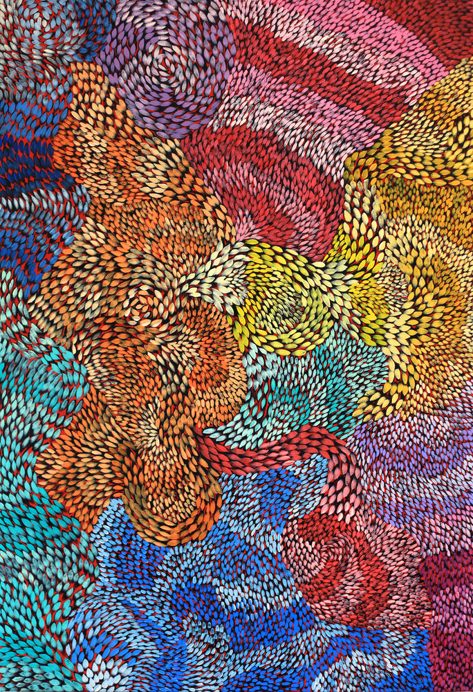 Aboriginal Artwork by Daphne Napurrula Marks, Yalka Dreaming (bush onion), 120x80cm