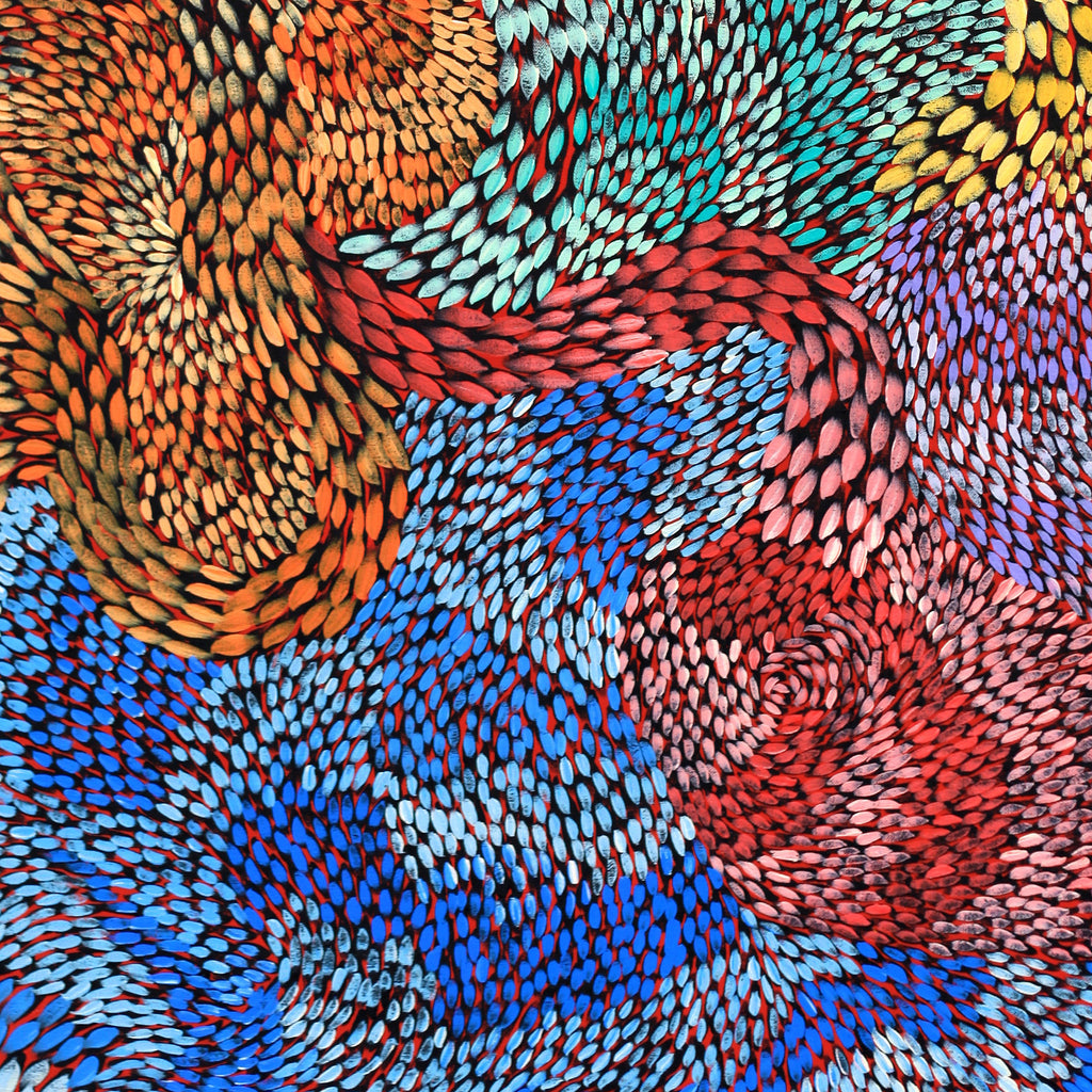 Aboriginal Artwork by Daphne Napurrula Marks, Yalka Dreaming (bush onion), 120x80cm