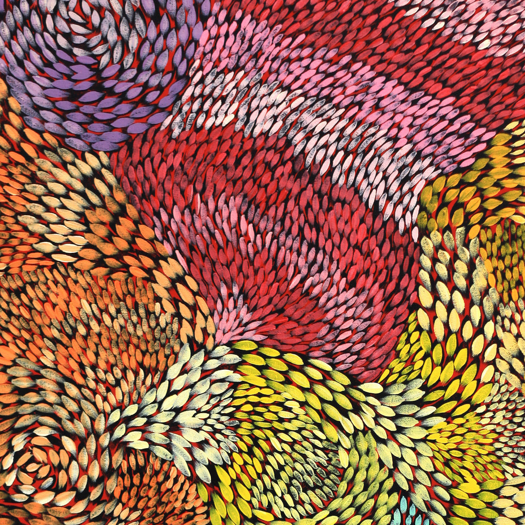 Aboriginal Art by Daphne Napurrula Marks, Yalka Dreaming (bush onion), 120x80cm - ART ARK®