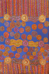 Aboriginal Artwork by Deanne Nakamarra White, Janmarda Jukurrpa (Bush Onion Dreaming), 91x61cm