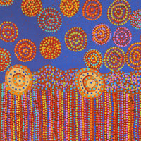 Aboriginal Artwork by Deanne Nakamarra White, Janmarda Jukurrpa (Bush Onion Dreaming), 91x61cm