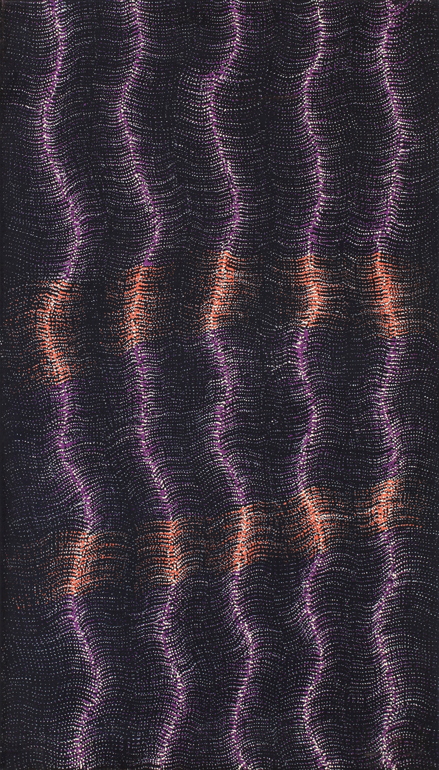 Aboriginal Artwork by Debbie Napaljarri Brown, Wanakiji Jukurrpa (Bush Tomato Dreaming), 107x61cm