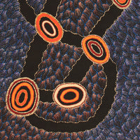 Aboriginal Artwork by Debbie Napaljarri Brown, Wanakiji Jukurrpa (Bush Tomato Dreaming), 183x76cm