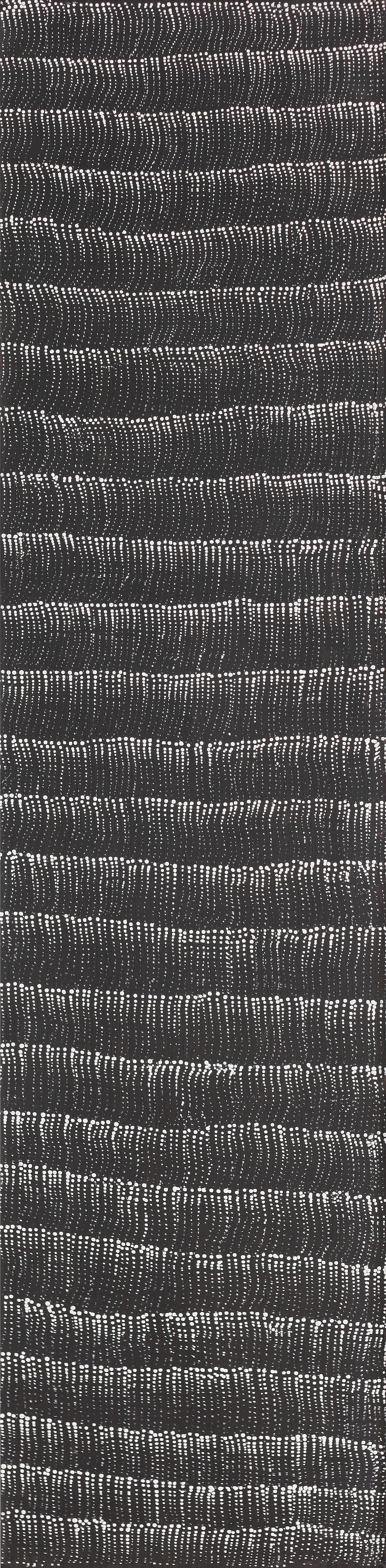 Aboriginal Artwork by Debbie Napaljarri Brown, Wanakiji Jukurrpa (Bush Tomato Dreaming), 122x30cm