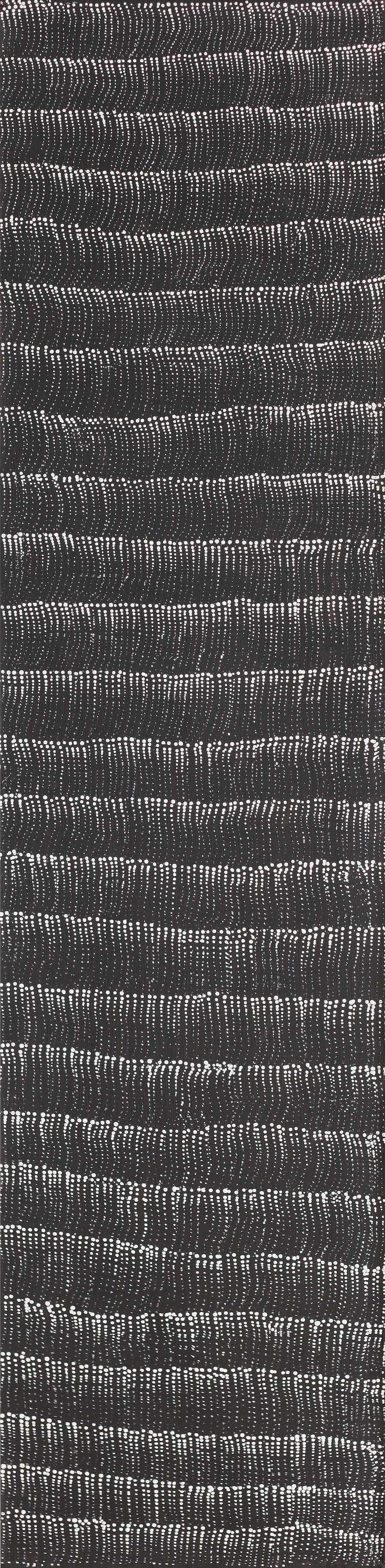 Aboriginal Artwork by Debbie Napaljarri Brown, Wanakiji Jukurrpa (Bush Tomato Dreaming), 122x30cm