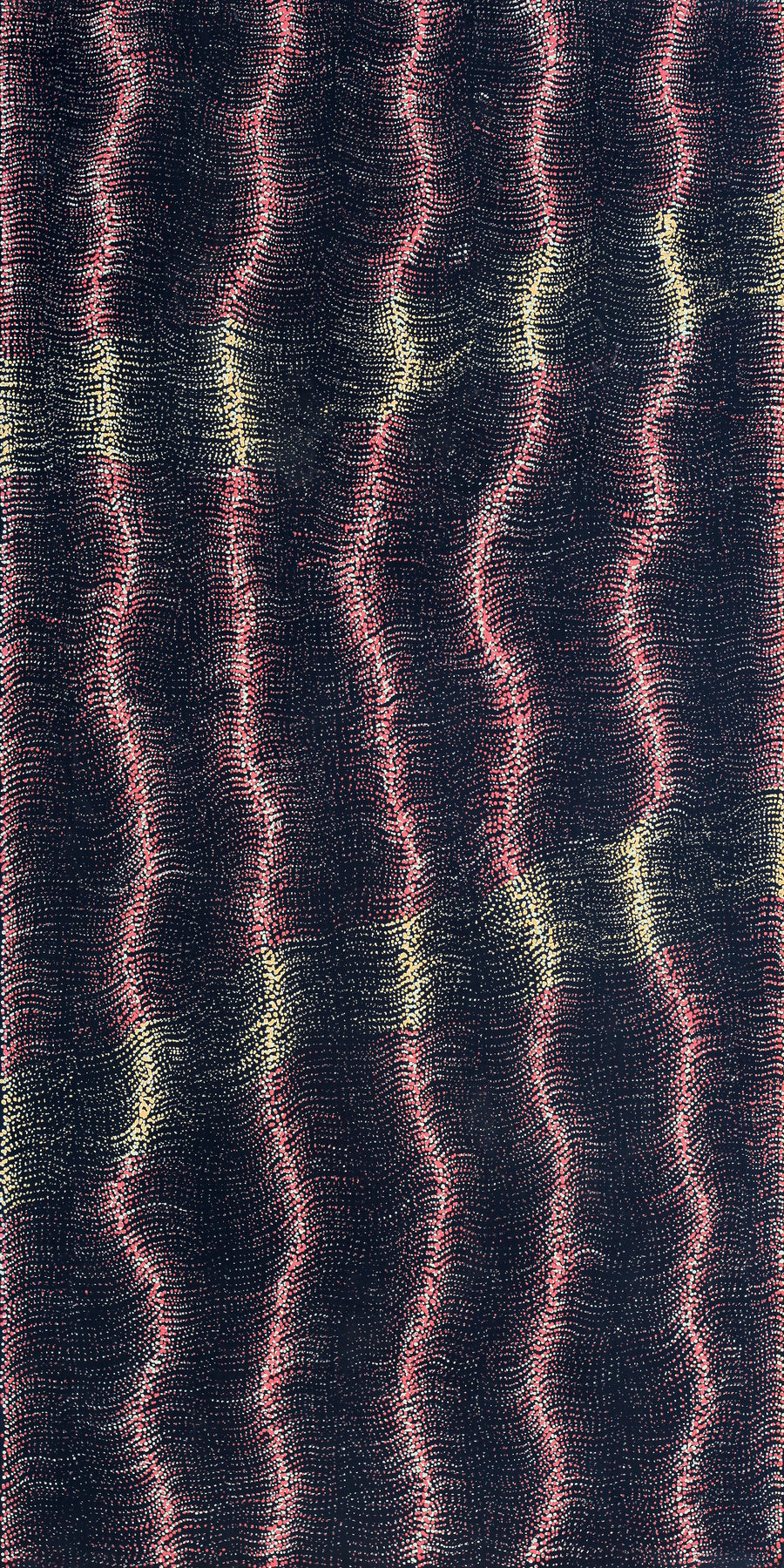 Aboriginal Artwork by Debbie Napaljarri Brown, Wanakiji Jukurrpa (Bush Tomato Dreaming), 122x61cm